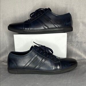 Kenneth Cole Leather Sneakers Navy Initial Step Size 11 Casual Dress